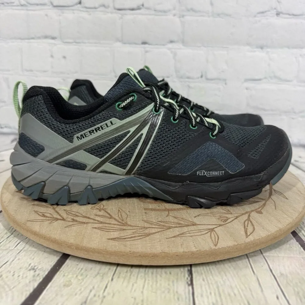 Merrell Flex Connect Hiking Trail Shoes Womens 9 Gray Green Outdoor Walking